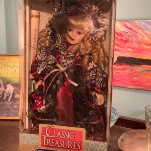 New in box Victorian porcelain doll